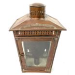 A copper lantern inscribed 'Great Western Railway, Swindon'.