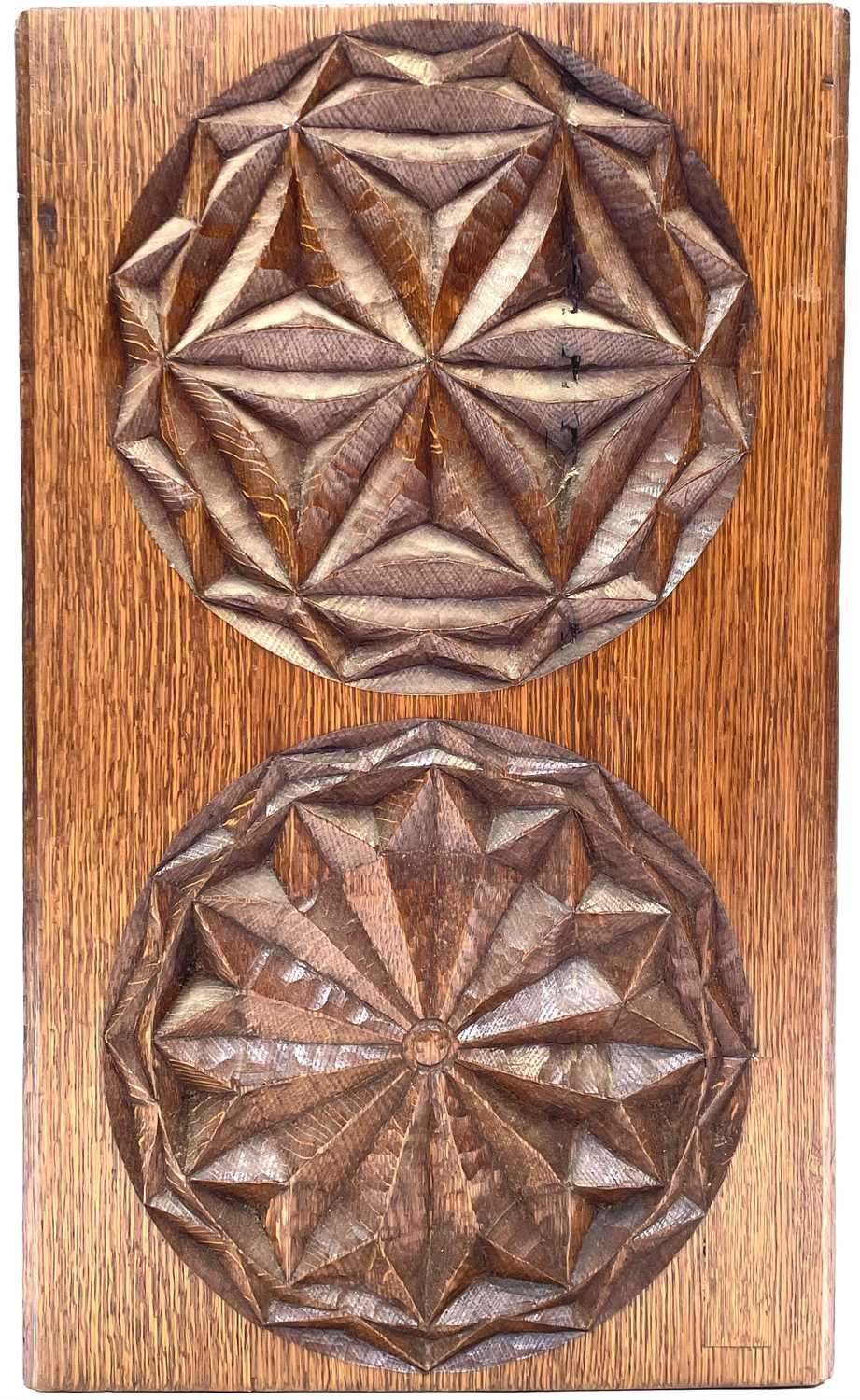 Seven carved oak panels by David Greenacre. - Image 6 of 12