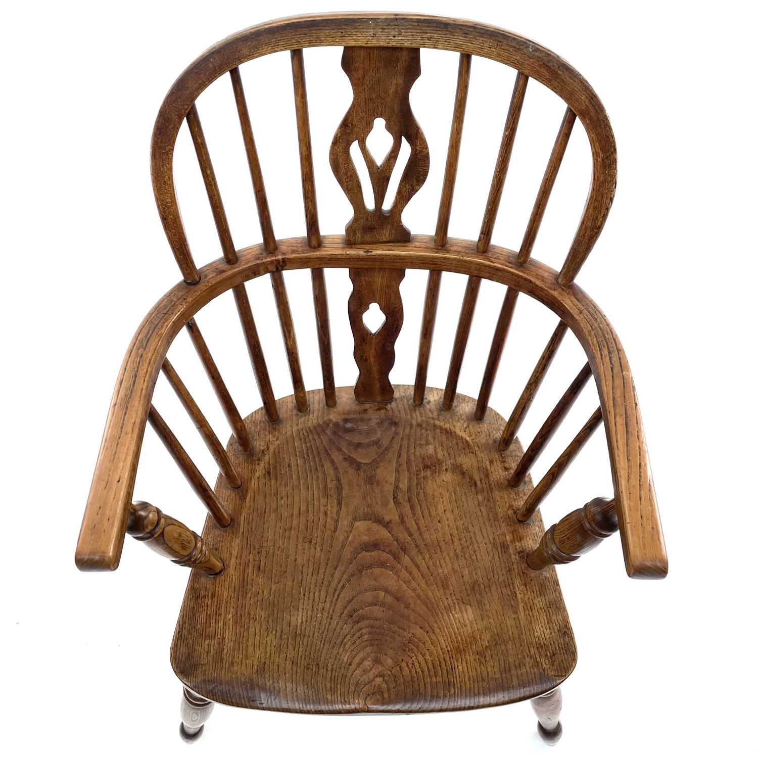 An ash and elm windsor armchair, 19th century. - Image 4 of 7