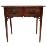 A George III elm side table.