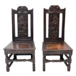 A pair of Welsh oak side chairs, probably Elizabethan,