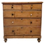 A Victorian pine chest of drawers.