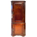 A George III oak standing corner cupboard.