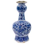 A Delft blue and white pottery vase, 17th century.