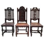 A carved oak side chair, late 18th/early 19th century.