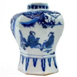 A Dutch Delft blue and white pottery vase, 18th century,