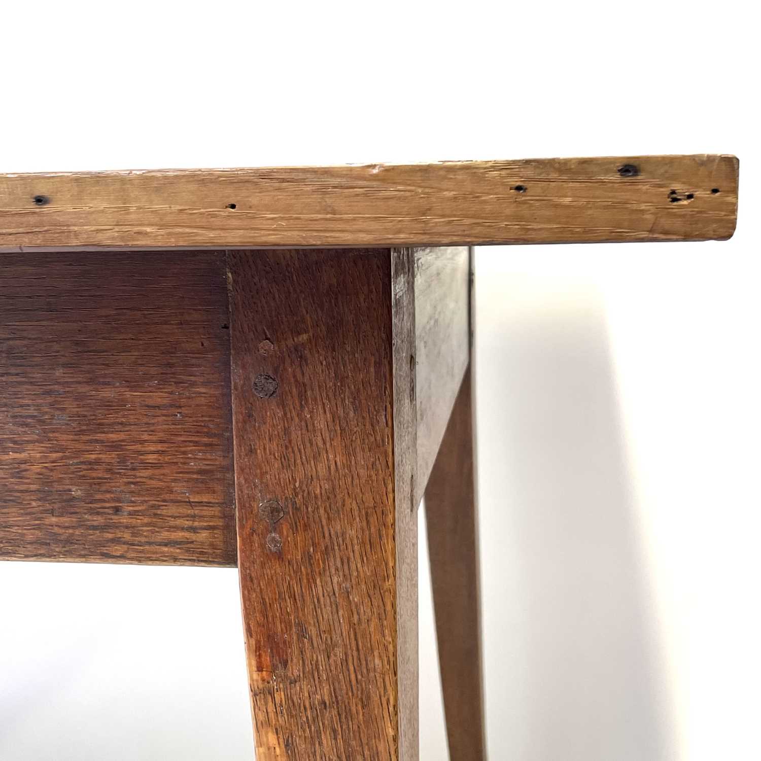 A French elm farmhouse kitchen table, late 19th century. - Image 9 of 12