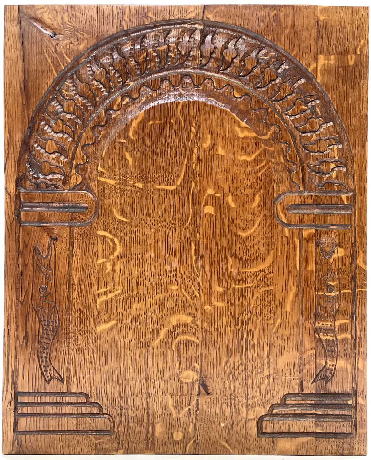 Seven carved oak panels by David Greenacre. - Image 8 of 12