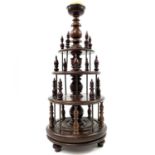 A rosewood bobbin stand, 19th century.