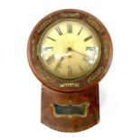 A Regency brass inlaid walnut wall clock, with a painted dial and single fusee movement, height