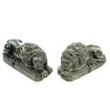 After Canova, a pair of serpentine lions each in a recumbent pose, Italian, circa 1900, length