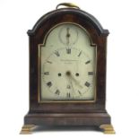 Chater & Livermore, A George III mahogany bracket clock, the arched painted dial with strike/