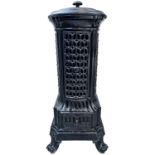 A French Bodin & Cie cast iron stove, circa 1920, height 87cm.The stove is in good solid condition