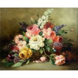 J. GALE, Still life, flowers Oil on board Signed 23 x 28cm