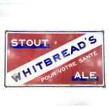 A French Whitbread's enamel advertising sign, titled 'Stout Ale Pour Votre Sante', stamped