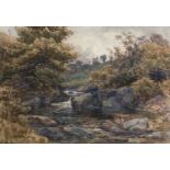 David LAW (1831-1901) Stream Through The Woods Victorian Watercolour Signed 35 x 51cm