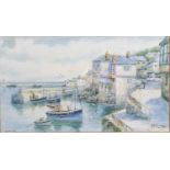 Thomas Herbert VICTOR (1894-1980) Newlyn Watercolour, signed, 15 x 26cm.