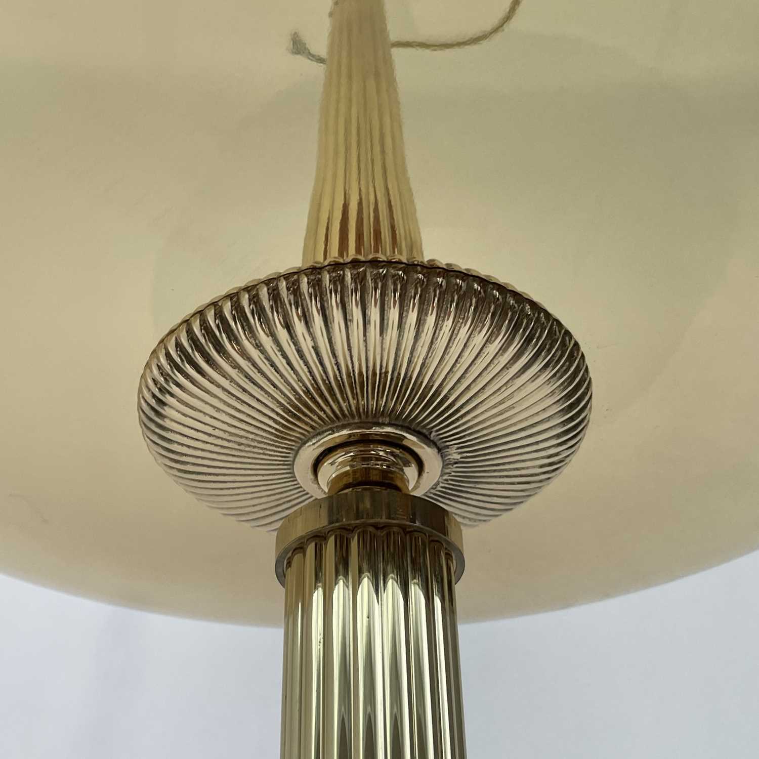 A modern gilt metal standard uplighter, with dome top and reeded column, height 162cm. - Image 2 of 5