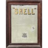 A 'Shell' petroleum advertising mirror, etched and gilt 'By Appointment to The King', with an