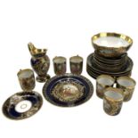 A Vienna porcelain coffee set, circa 1890, painted with Classical scenes, many titled, within gilt