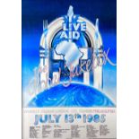 An original Live Aid 'The Global Jukebox' poster.