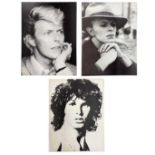 Two David Bowie and one Jim Morrison poster.