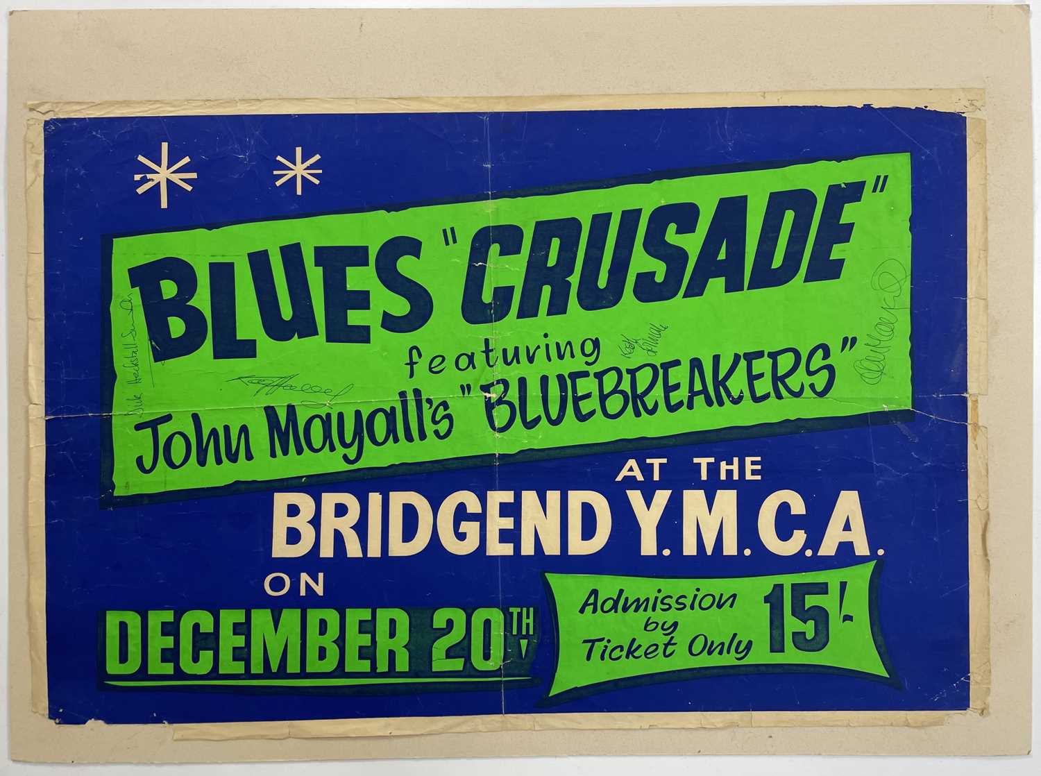 An early signed original concert poster of 'Blues Crusade' featuring John Mayall's Bluesbreakers. - Image 2 of 3