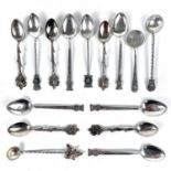 A collection of South American .800, .900 and 925 silver tea and coffee spoons.