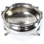 An Edwardian silver large punch bowl.