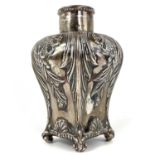 A good Victorian silver tea caddy by Deykin & Harrison.