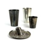 A pair of Colombian 0.900 silver tumblers.