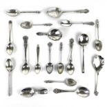 A collection of silver spoons.