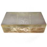 A George VI silver Art Deco cigarette box by Mappin & Webb.