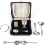 A silver three piece Christening set by Viners, Sheffield 1960.