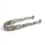 A George III provincial silver pair of sugar tongs.