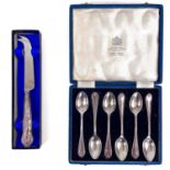 A cased set of six silver teaspoons by Mappin & Webb.