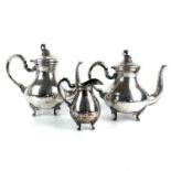 A 20th century Colombian 925 sterling silver three piece coffee set.