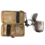 A George V silver cigarette case and a Victorian vesta case.