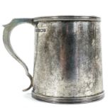 A George V silver Christening mug by Walker & Hall.