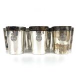 A 19th century set of six German 800 silver beakers by Eichler, Berlin.