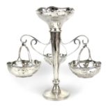 An Edwardian silver three basket epergne by Henry Moreton.