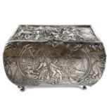 An early 20th century silver hinge lidded box by Berthold Muller.