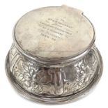 A Victorian silver inkwell by lambert of Coventry Street London.