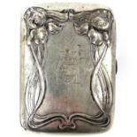 An early 20th century Art Nouveau continental 830 silver cigarette case.