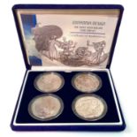 G.B. Silver Bullion Britannia Cased Set of 4 Coins.