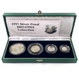 1997 Royal Mint Great Britain cased Silver Proof Britannia Collection of 4 coins.