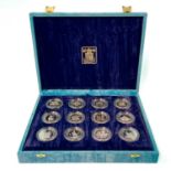 Royal Mint 70th Birthday of HM The Queen Silver Proof £5 coin size coins (x12).