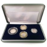 Royal Mint Great Britain 2005 Silver Proof Piedfort 4 coin cased collection.