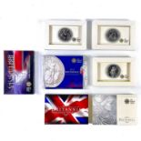 G.B. Silver Bullion Britannia £2 coins (x4).