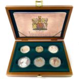 Royal Mint etc. "End of World War 2 1945 2005 Allied Forces" wooden cased Silver proof Collection.